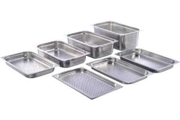 Nerūsējošā tērauda Gastronorm panna perforēta GN1/1 dziļums 100mm | Adexa 8114P