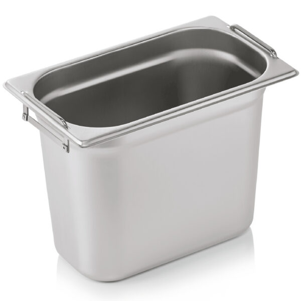 Nerūsējošā tērauda Gastronorm panna ar rokturi GN1/4 Dziļums 200 mm | Adexa 8148H