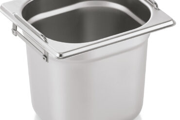 Nerūsējošā tērauda Gastronorm panna ar rokturi GN1/6 Dziļums 150mm | Adexa 8166H