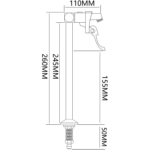 Podesta Stikla pildītājs Krāns Klienta stiprinājums 260mm Nerūsējošais tērauds | Adexa 8P01 - Image 2