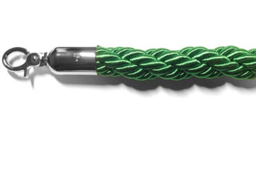 Zaļa pinuma aizsargbarjeras aukla ar sudraba galiem 1.5m | Adexa BR01GS