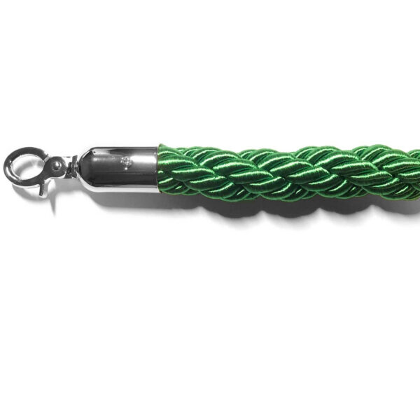 Zaļa pinuma aizsargbarjeras aukla ar sudraba galiem 1.5m | Adexa BR01GS