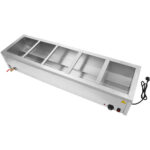 Komercija Bain Marie 5xGN1/2 konteineri un vāki ar noteces krānu | Adexa BR14045 - Image 4