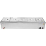 Komercija Bain Marie 5xGN1/2 konteineri un vāki ar noteces krānu | Adexa BR14045 - Image 5