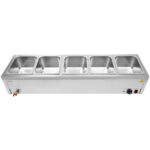 Komercija Bain Marie 5xGN1/2 konteineri un vāki ar noteces krānu | Adexa BR14045 - Image 6