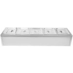 Komercija Bain Marie 5xGN1/2 konteineri un vāki ar noteces krānu | Adexa BR14045 - Image 2