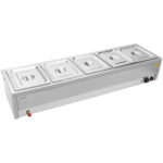Komercija Bain Marie 5xGN1/2 konteineri un vāki ar noteces krānu | Adexa BR14045 - Image 7