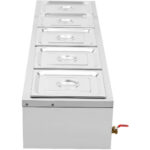 Komercija Bain Marie 5xGN1/2 konteineri un vāki ar noteces krānu | Adexa BR14045 - Image 8