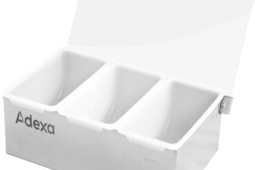 Garnējumu paplāte / Garšvielu izsmidzinātājs ar vāku 3 nodalījumi Nerūsējošs tērauds un plastmasa | Adexa CHB03