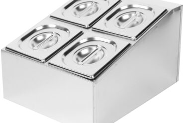 Komerciāls garšvielu turētājs, ieskaitot 4xGN1/6-100mm traukus un vākus | Adexa CHD04B