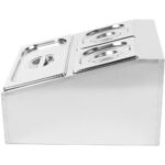 Tirdzniecības Garšvielu Turētājs, kas ietver 2xGN1/6-150mm un 1xGN1/3-150mm traukus ar vākiem No Nerūsējošā Tērauda | Adexa CHD04BD2 - Image 2