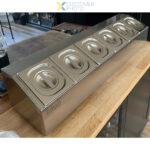 Komerciala garšvielu turētājs, ietver 6xGN1/6-100mm traukus un vāciņus | Adexa CHD06A - Image 4