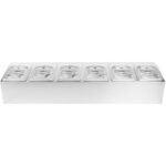 Komerciālais Garšvielu Turētājs ar 6xGN1/6-100mm traukiem un atliekamajiem vākiem | Adexa CHD06APCFL - Image 2