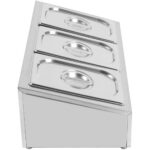 Komerciālais papildlīdzekļu turētājs, ieskaitot 3xGN1/4-100mm konteinerus ar vāku, nerūsējošs tērauds | Adexa CHE03A - Image 4