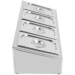 Komerciāls garšvielu turētājs, ieskaitot 4xGN1/4-150mm konteinerus ar vāku, nerūsējošais tērauds | Adexa CHE04AD - Image 5