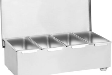 Tirdzniecisks garšvielu turētājs ar vāku, ieskaitot 4 konteinerus, no nerūsējošā tērauda | Adexa CHF04