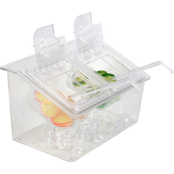 Atdzesēts Garšvielu Turētājs ar 2xGN1/6-150mm konteineriem ar vāku Plastmasa | Adexa CHP04BD2