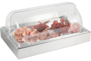 Dzesešanas plāksne ar roll top vāku un ledus kastīti GN1/1 Nerūsējošs tērauds | Adexa CRDIB1