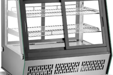 Displeja vitrīnas ledusskapis 160 litri Atveras no priekša un aizmugures 2 plaukti Melns | Adexa CW1601