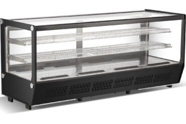 Displeja vitrīnas ledusskapis 268 litri 2 plaukti Melns Plakans priekšpuse | Adexa CW250B