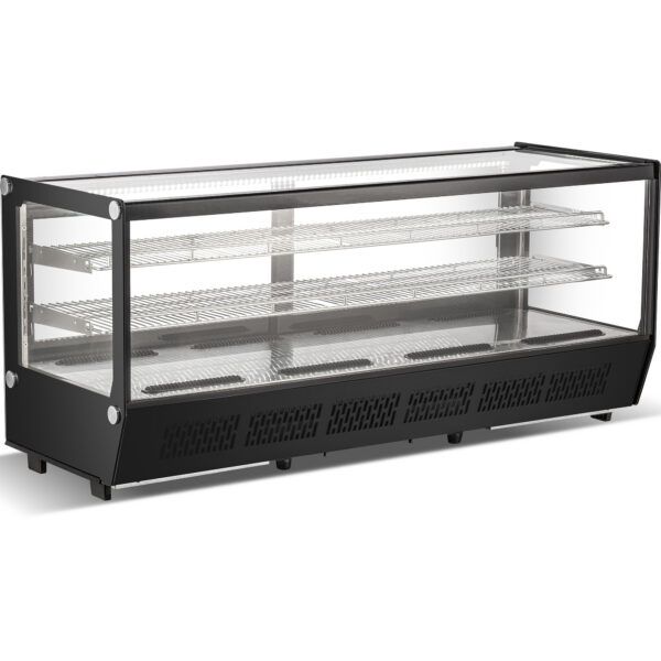 Displeja vitrīnas ledusskapis 268 litri 2 plaukti Melns Plakans priekšpuse | Adexa CW250B