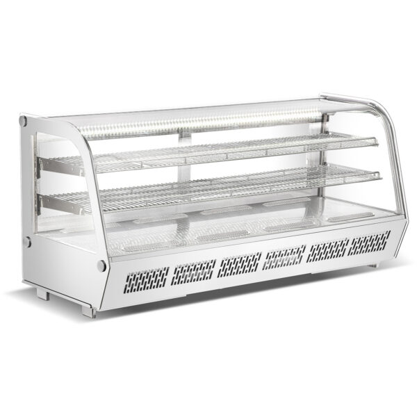 268 litru ledusskapis vitrīna, 2 plaukti, balts | Adexa CW250RW