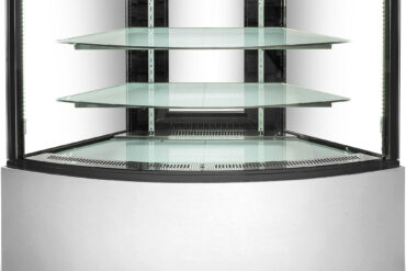 Kūku vitrīna 330 litri 2 plaukti Izliegts stikls Stūra vienība Nerūsējošais Tērauds | Adexa CW350C