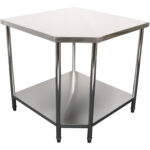 Komercdarba galds Stūra vienība Nerūsējošais tērauds 900x900x600x600x900mm Apakšējā plaukts | Adexa CWT1060R