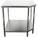 Komercdarba galds Stūra vienība Nerūsējošais tērauds 900x900x600x600x900mm Apakšējā plaukts | Adexa CWT1060R - Image 3