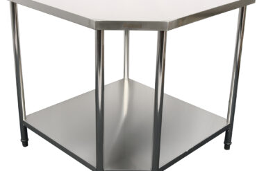 Komercdarba galds Stūra vienība Nerūsējošais tērauds 900x900x600x600x900mm Apakšējā plaukts | Adexa CWT1060R