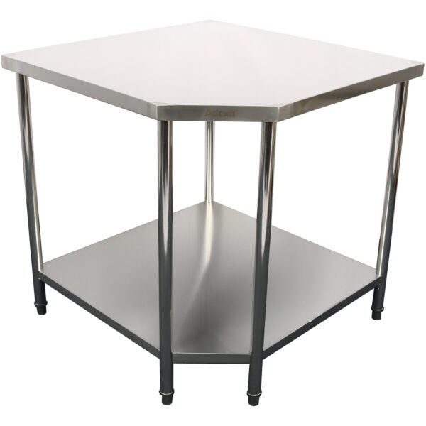Komercdarba galds Stūra vienība Nerūsējošais tērauds 900x900x600x600x900mm Apakšējā plaukts | Adexa CWT1060R