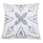 Spilvendrāna 50x50cm Balta ar Pelēku rakstu | Siexa DPC50501