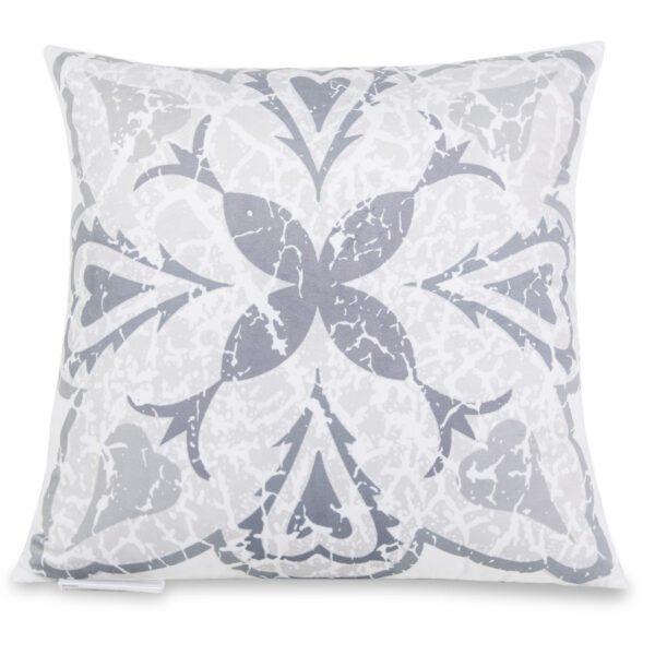 Spilvendrāna 50x50cm Balta ar Pelēku rakstu | Siexa DPC50501