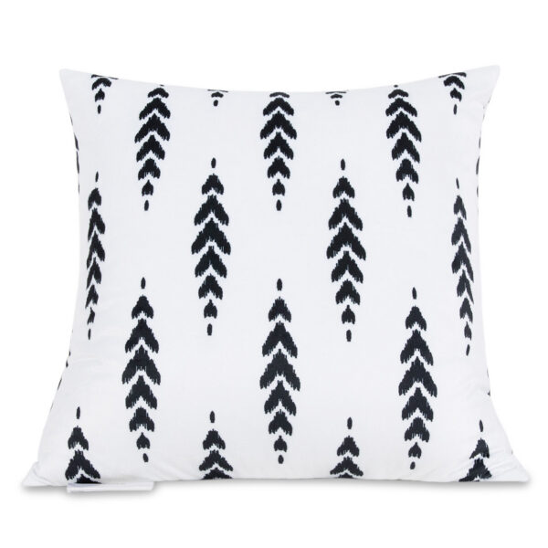 Spilvendrāna 50x50cm Balta ar Melnu rakstu | Siexa DPC50502