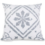 Spilvendrāna 50x50 cm Baltā ar pelēku apdruku | Siexa DPC50503