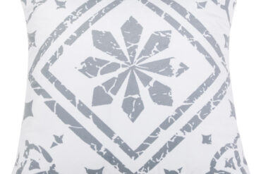 Spilvendrāna 50x50 cm Baltā ar pelēku apdruku | Siexa DPC50503