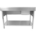 Nerūsējošā tērauda komerciālā izlietne 1400x700x900mm 1 bļoda pa kreisi Aizmugurējais aizsargs | Adexa DSA1470L - Image 3