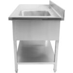 Komerciālā izlietne Nerūsējošais tērauds 1200x700x900mm 1 bļoda pa labi Aizsargslānis | Adexa DSA1270R - Image 6