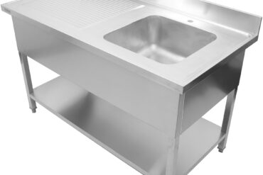 Komerciālā izlietne Nerūsējošais tērauds 1200x700x900mm 1 bļoda pa labi Aizsargslānis | Adexa DSA1270R