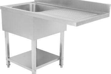 Komercsabiedrības izlietne trauku mazgāšanai 1 bļoda Kreisais apakšējais plaukts Aizmugures panelis 1200x700x927mm | Adexa DSB1270L