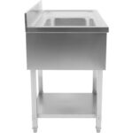 Komercsabiedrības izlietne trauku mazgāšanai 1 bļoda Kreisais apakšējais plaukts Aizmugures panelis 1200x700x927mm | Adexa DSB1270L - Image 9