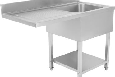 Komerciālais izlietne trauku mazgātājiem 1 bļoda Labais Apakšējais plaukts Sienas panelis 1200x700x927mm | Adexa DSB1270R