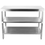 Komercdarba galds Nerūsējošais tērauds 3 līmeņi Kvadrātveida kājas 1200x600x900mm | Adexa DW3T12060 - Image 2