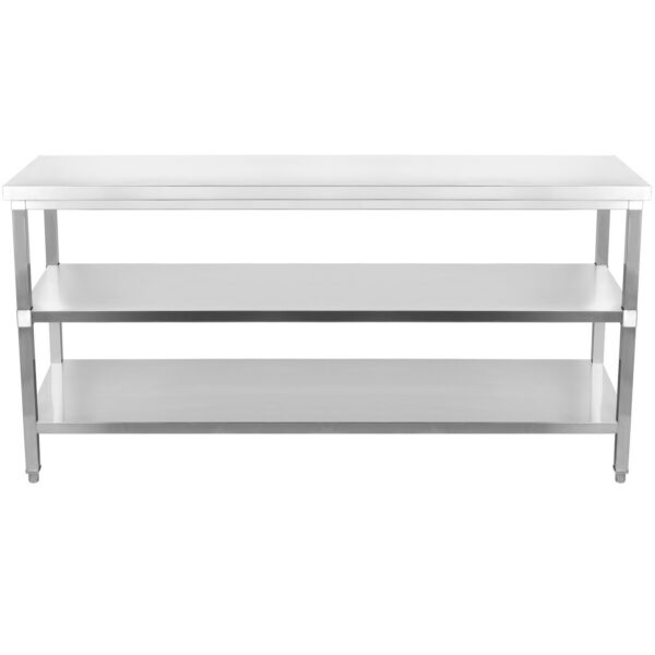 Komercdarba galds Nerūsējošais tērauds 3 līmeņi Kvadrātveida kājas 2000x600x900mm | Adexa DW3T20060