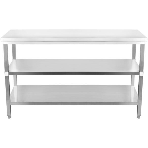 Komercdarba galds Nerūsējošais tērauds 3 līmeņi Kvadrātveida kājas 1200x600x900mm | Adexa DW3T12060