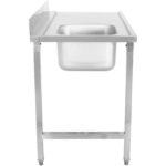 Iekraušanas galds Kreisā puse 1200x650x850mm Ar izlietni Ar aizmugurējo sienu Nerūsējošais tērauds | Adexa DWITA1265L - Image 7