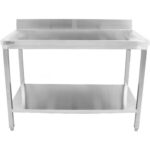 Premium Commercial Work table Nerūsējošā tērauda Apakšējais plaukts Atģuvis 1000x700x900/1000mm | Adexa DWT10070