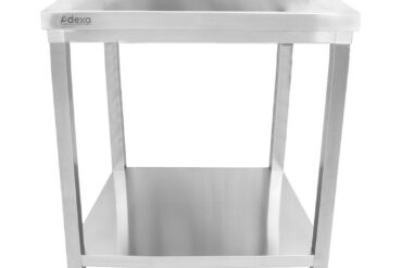 Premium Komerciālais Darba galds Nerūsējošais tērauds Apakšējais plaukts Apmale 700x700x900/1000mm | Adexa DWT7070