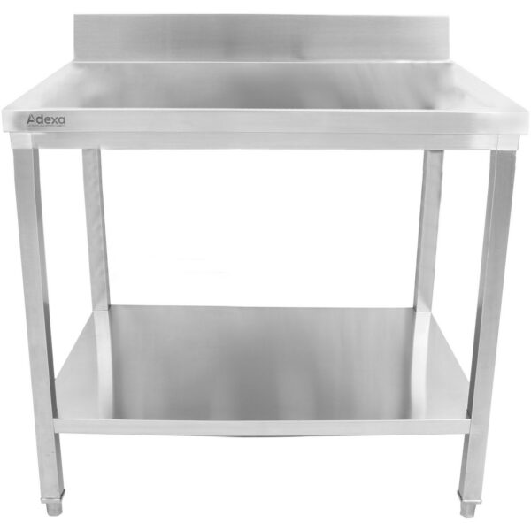 Premium komerciālais darba galds Nerūsējošais tērauds Apakšējais plaukts Atbalsts 800x700x900/1000mm | Adexa DWT8070