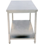 Komerciālais darba galds Nerūsējošais tērauds Apakšējā plaukts Kvadrātveida kājas 1600x600x850mm | Adexa HWT16060 - Image 2